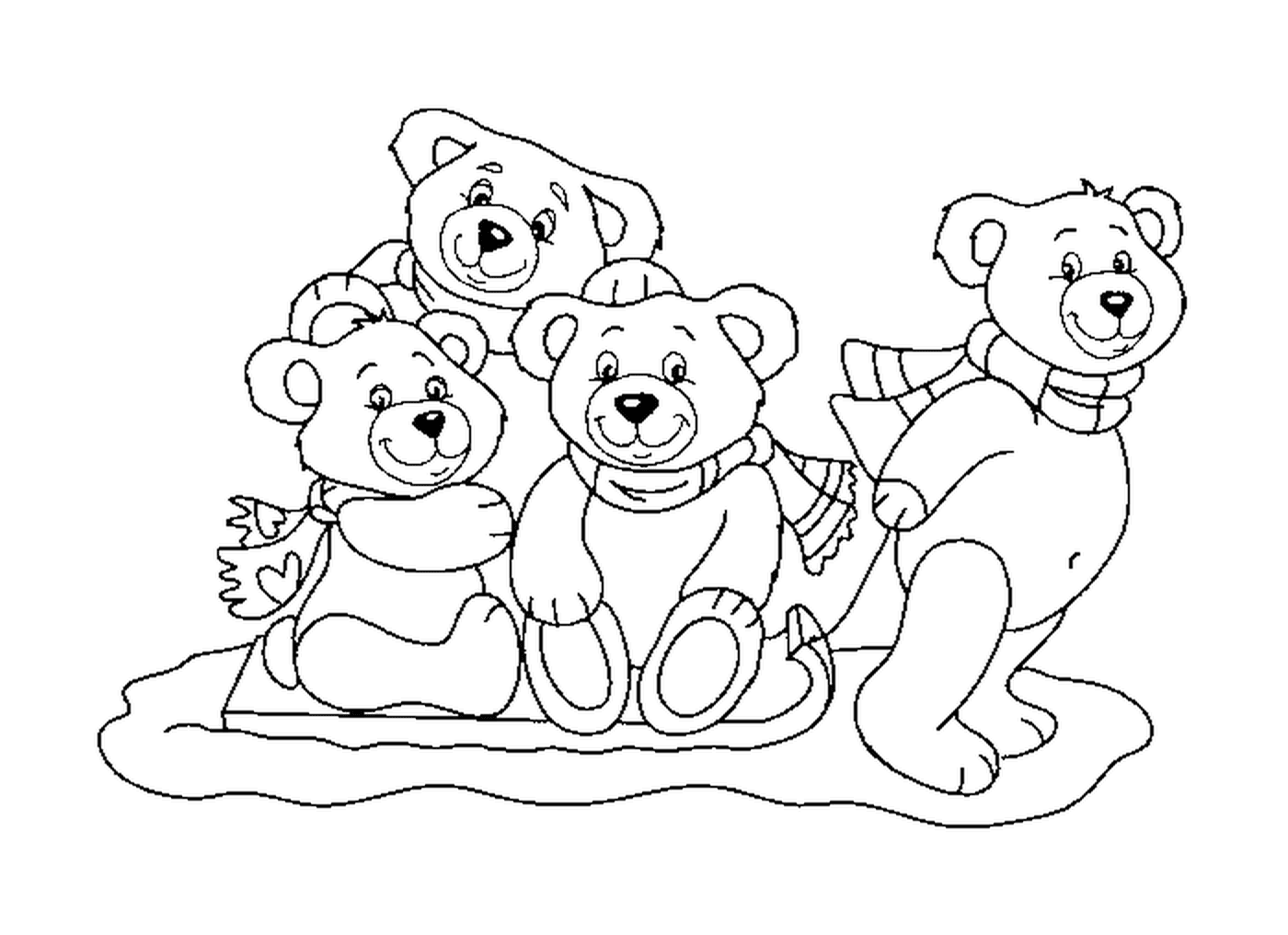   Famille d'ours nounours 