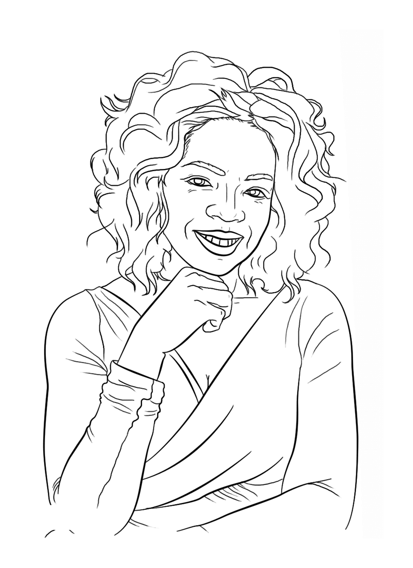   Oprah Winfrey, célèbre star, souriante 