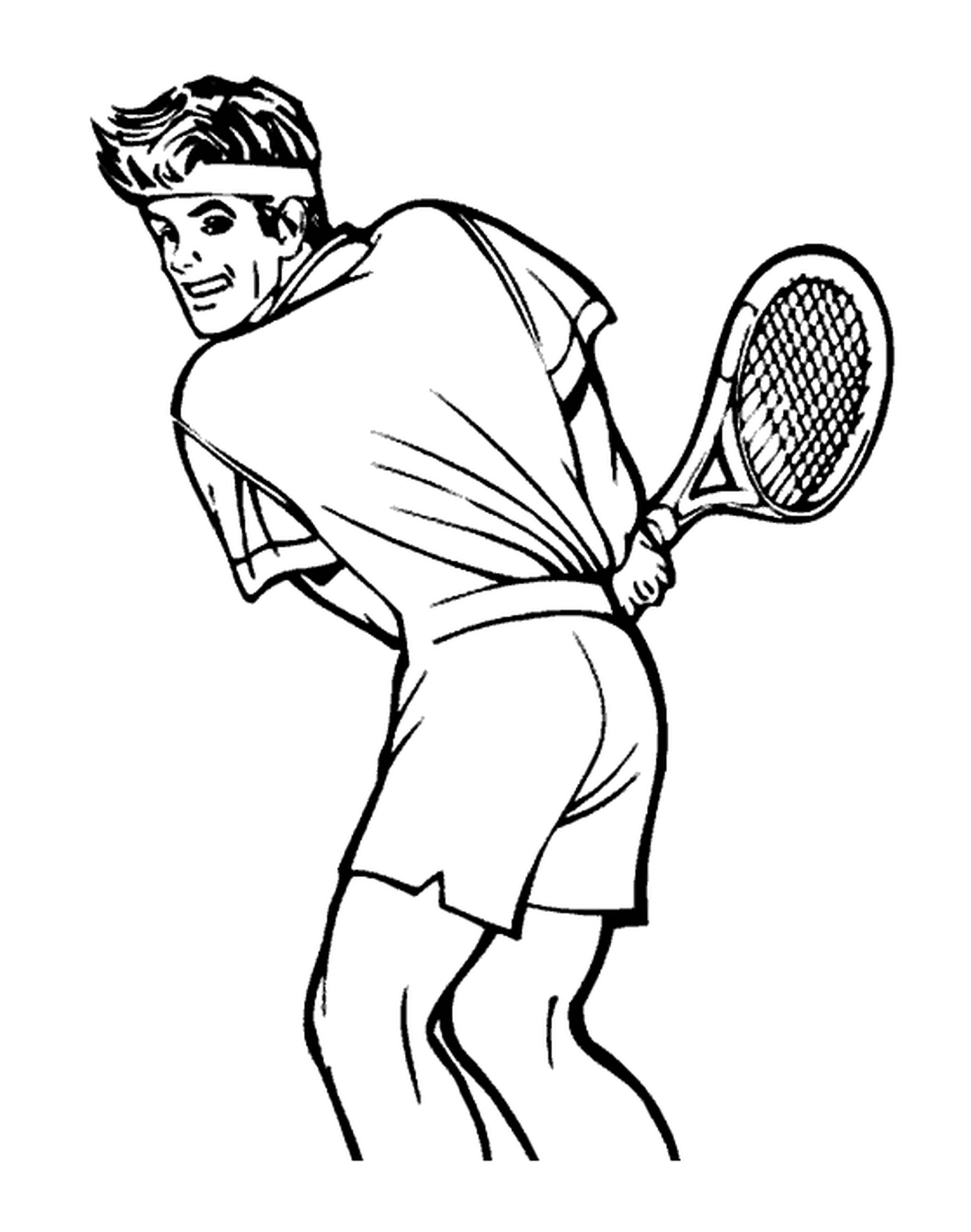   Un joueur de tennis sur le court 