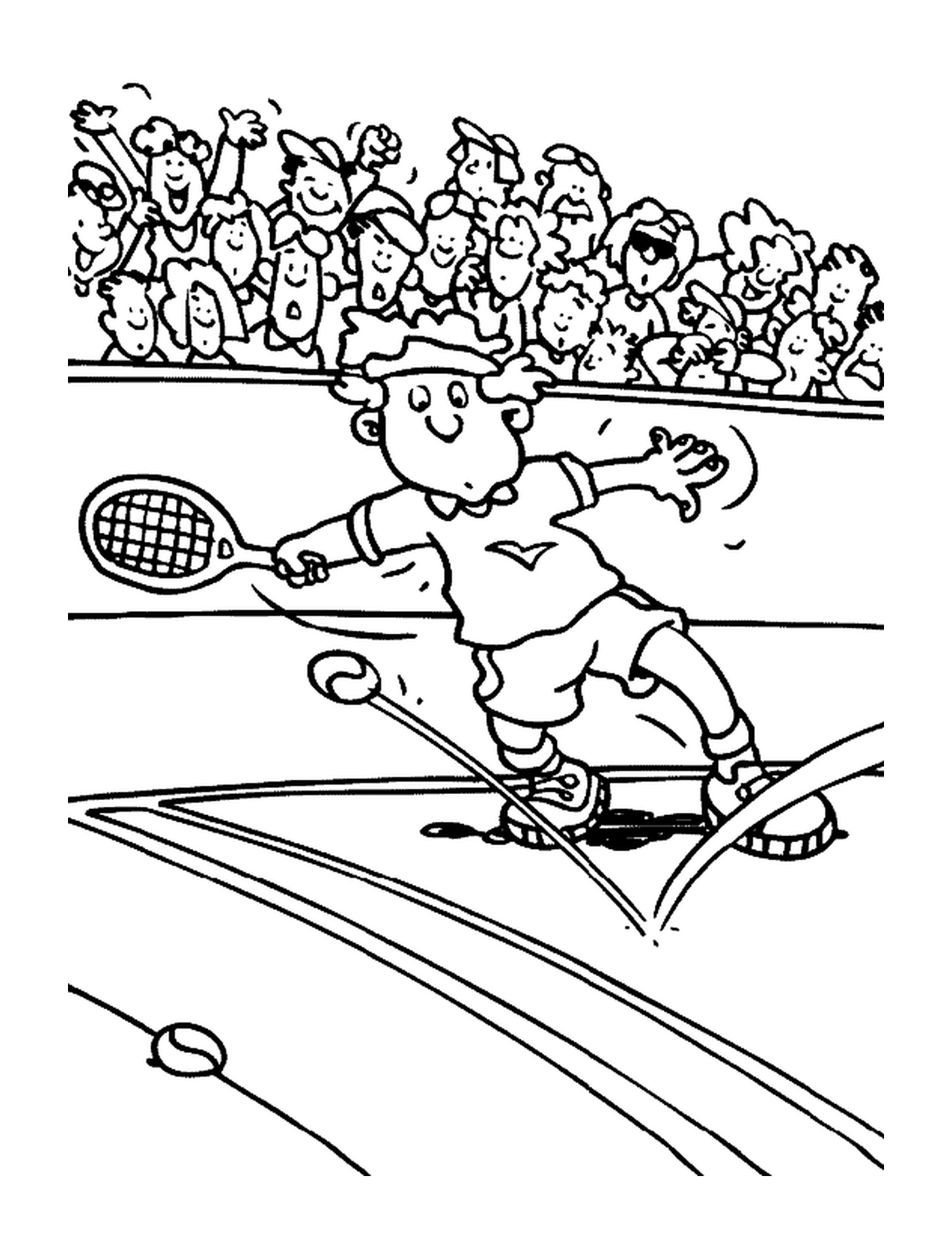   Un homme en action de tennis 