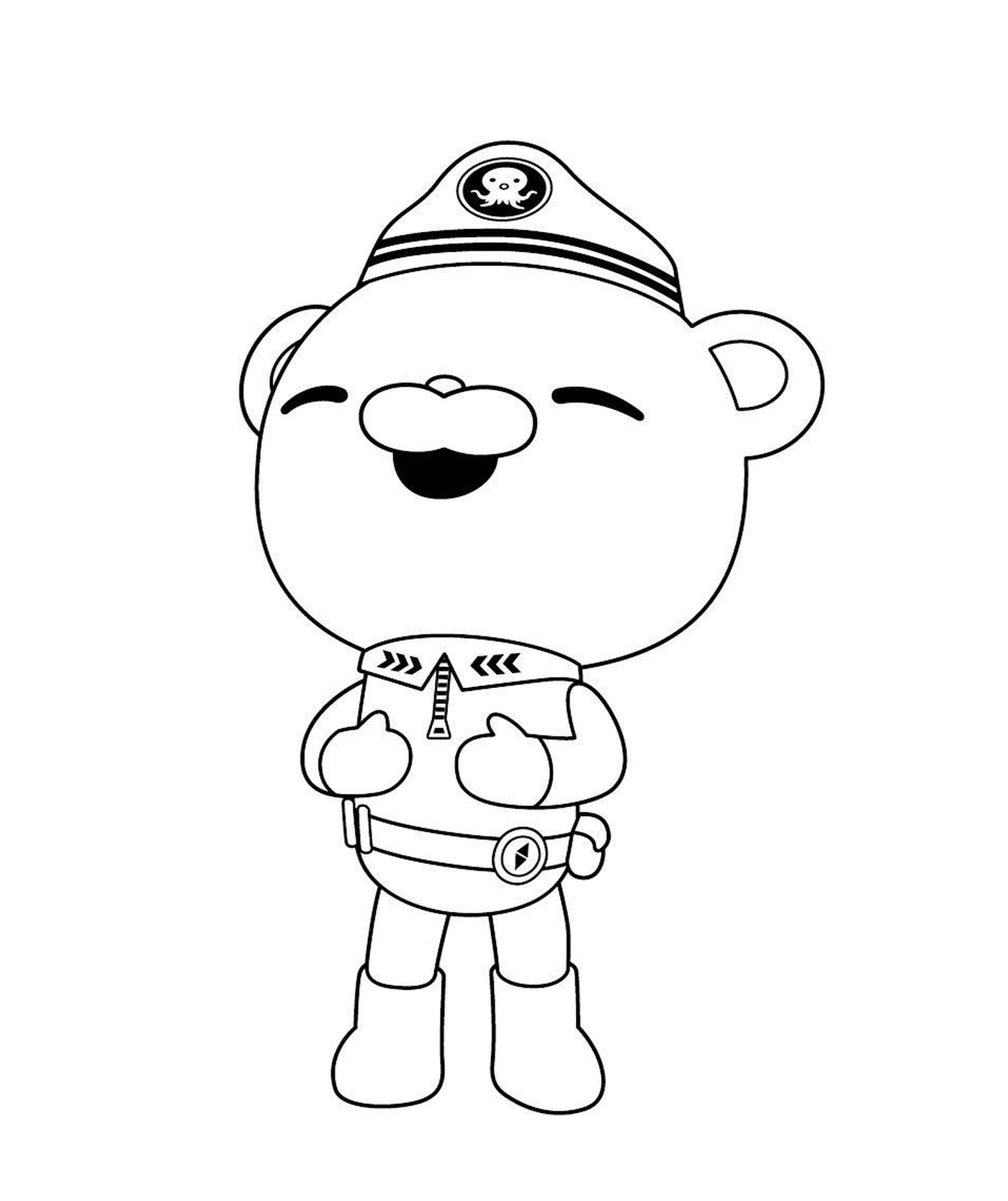   Capitaine Barnacles des octonauts, un ours dans son uniforme 