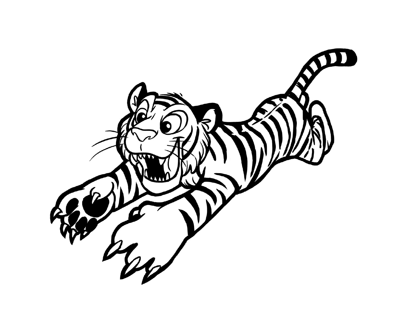   Un tigre en pleine action 