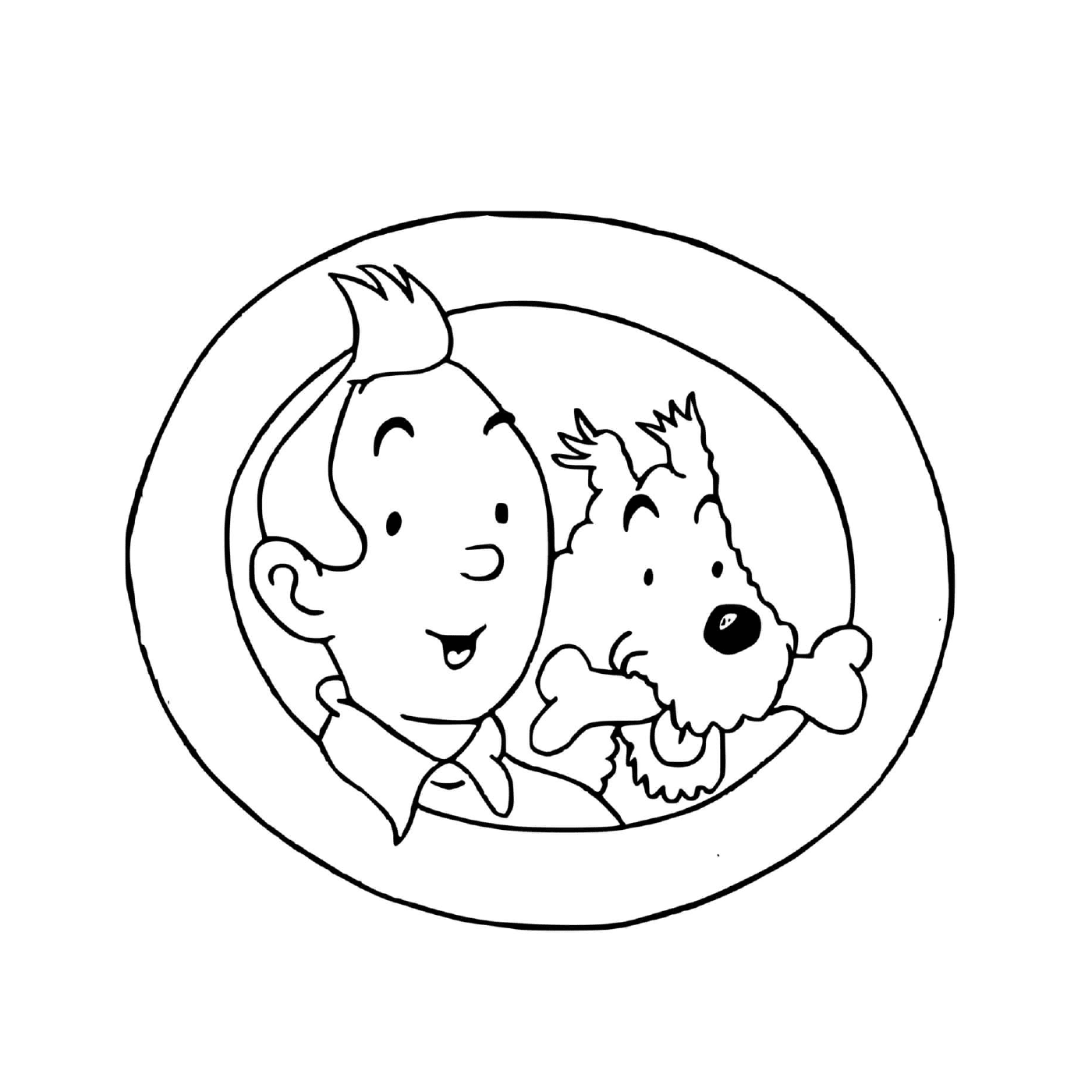   Tintin et Milou à la fenêtre 