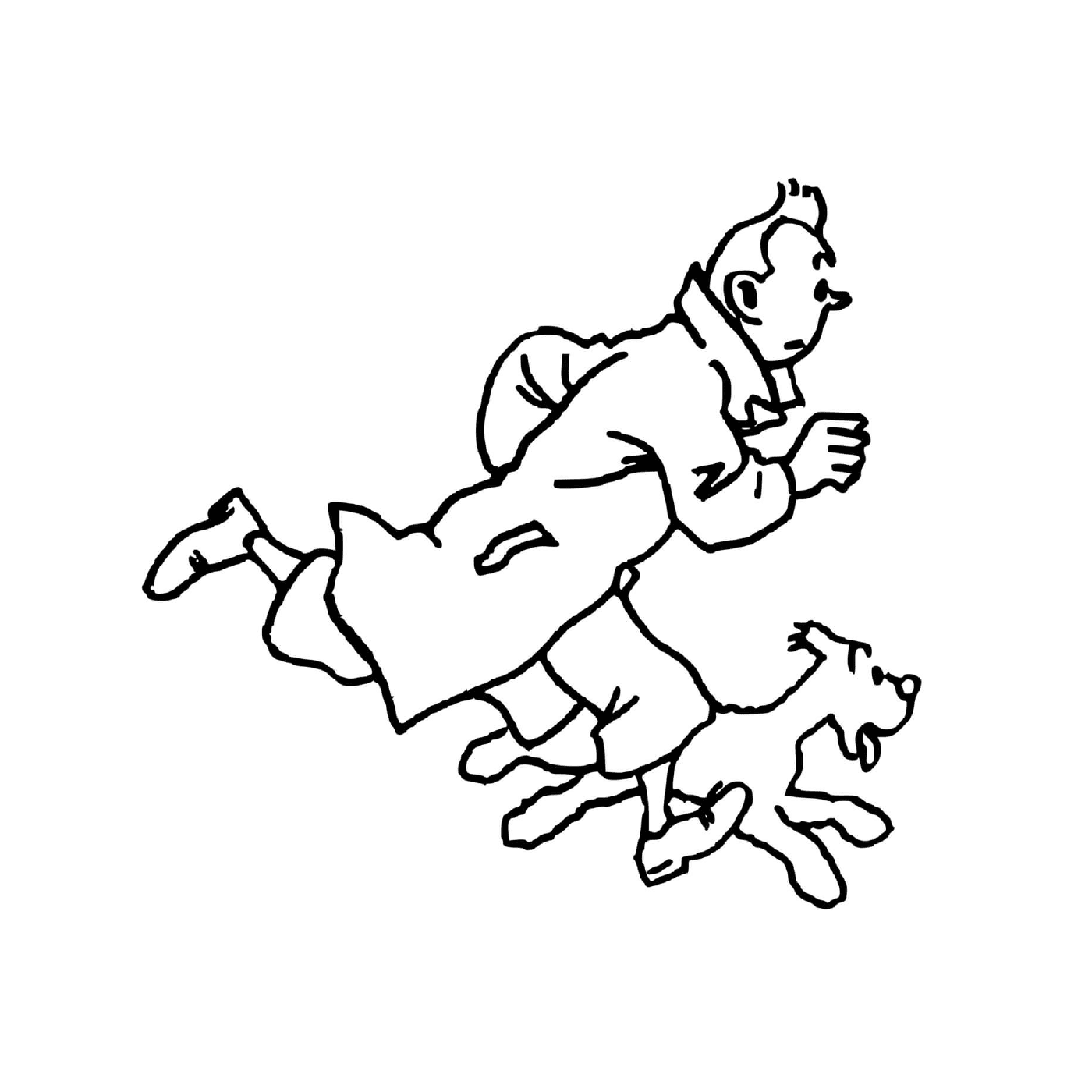   Tintin et Milou courent vite 