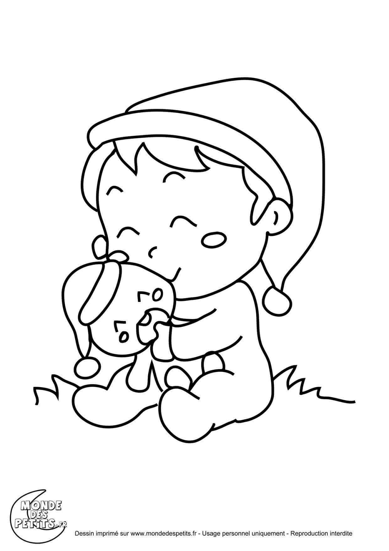   Bébé avec nounours de Noël 