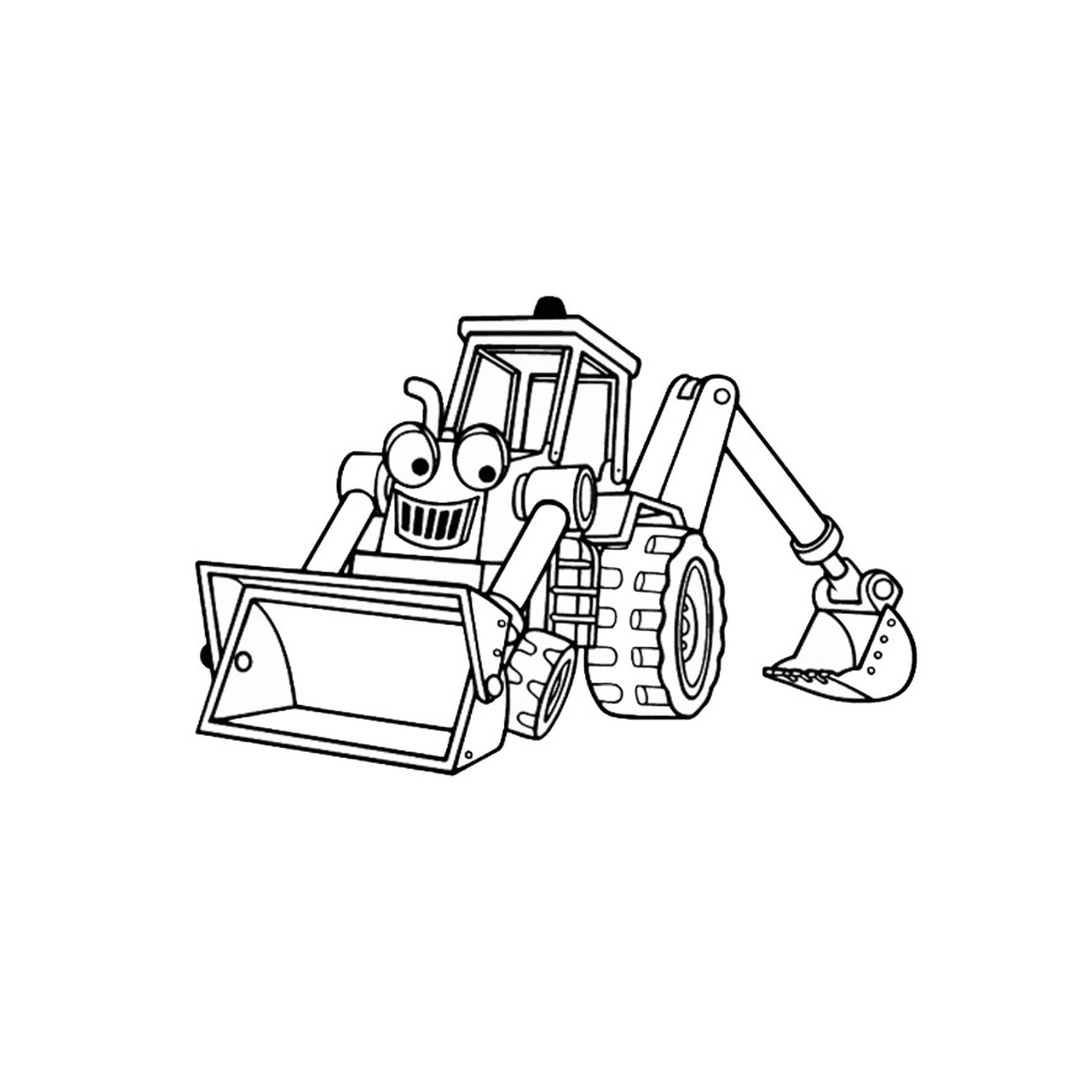   Tracteur dessin animé drôle 