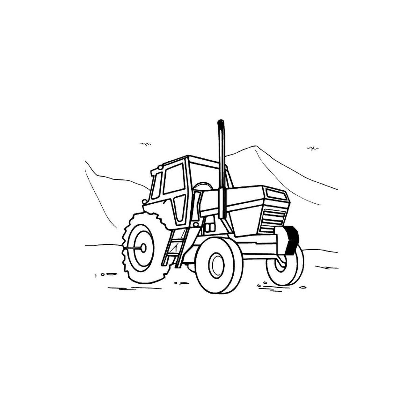   Tracteur jaune classique 