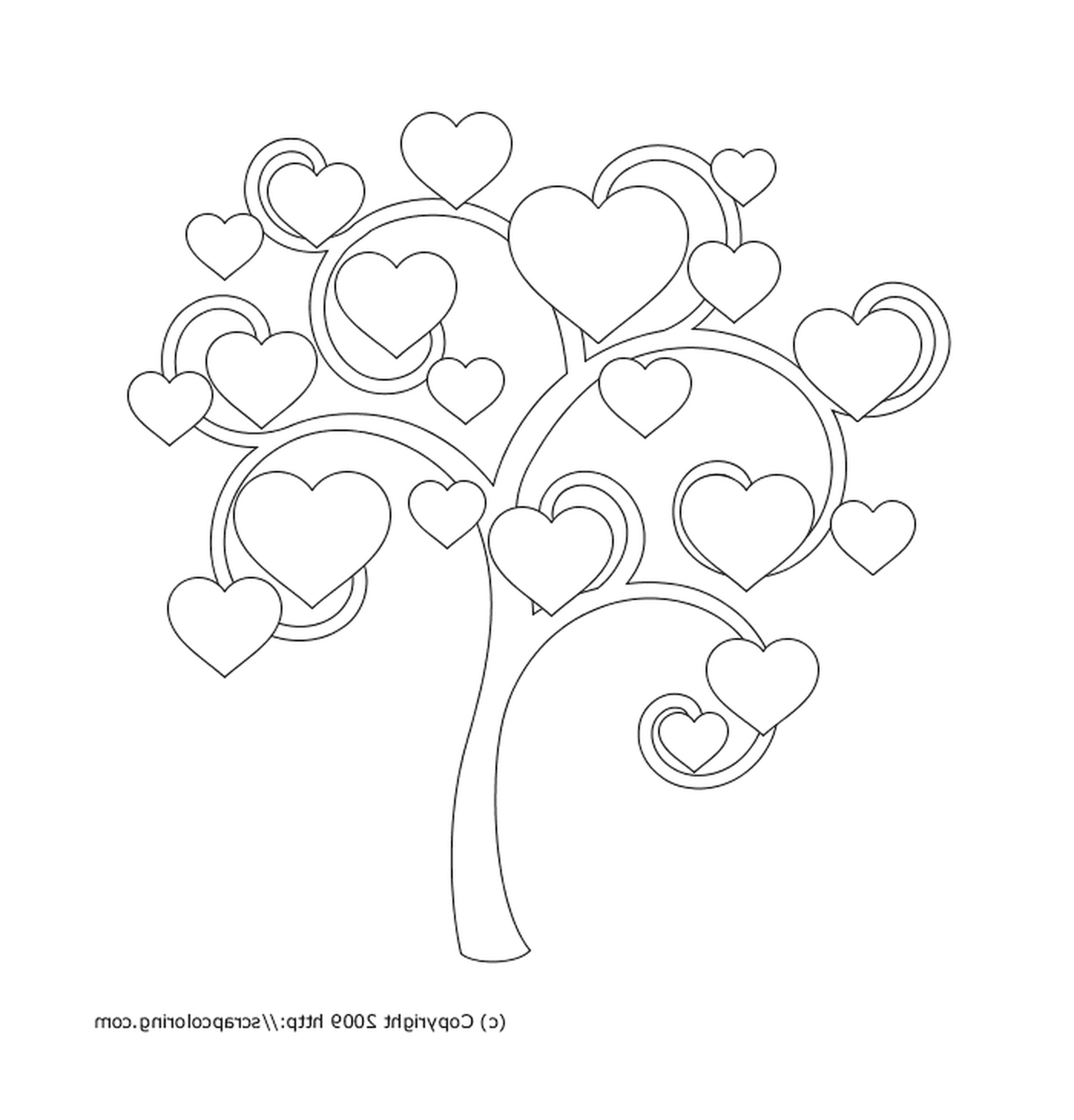   Un arbre avec des cœurs 