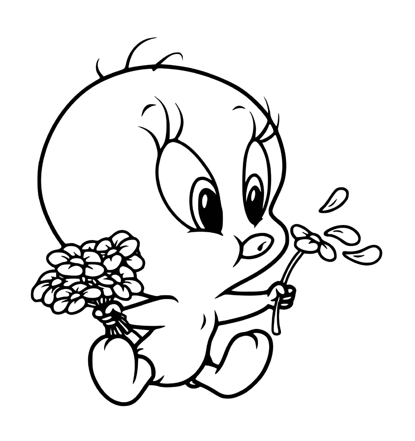   Bébé Titi souffle des fleurs 