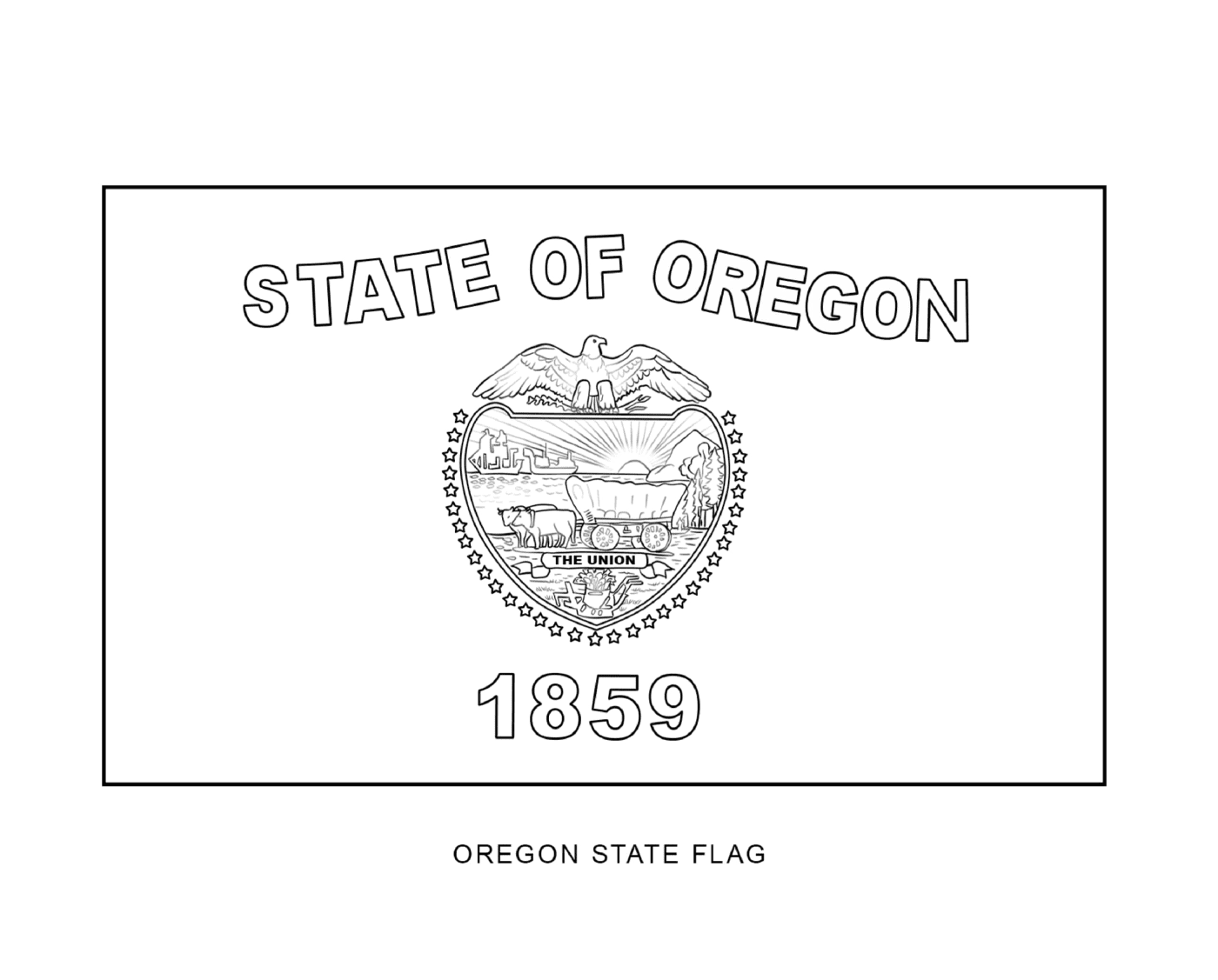   Drapeau de l'État de l'Oregon dessiné 