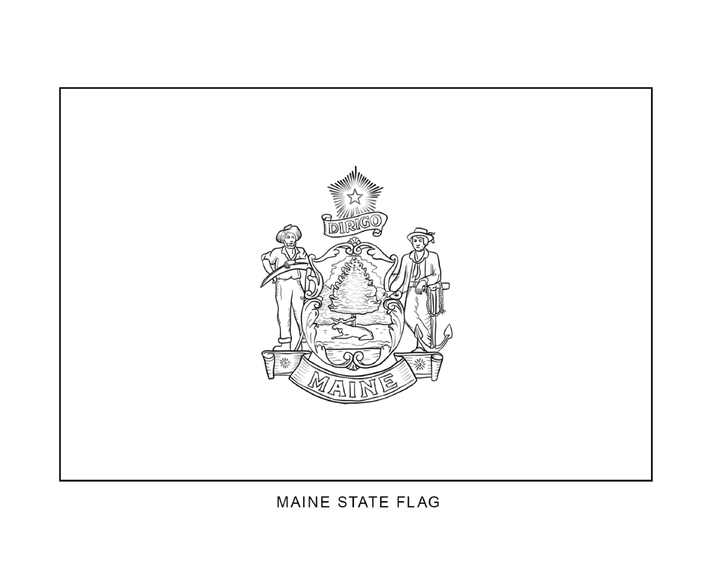   Drapeau de l'État du Maine dessiné 