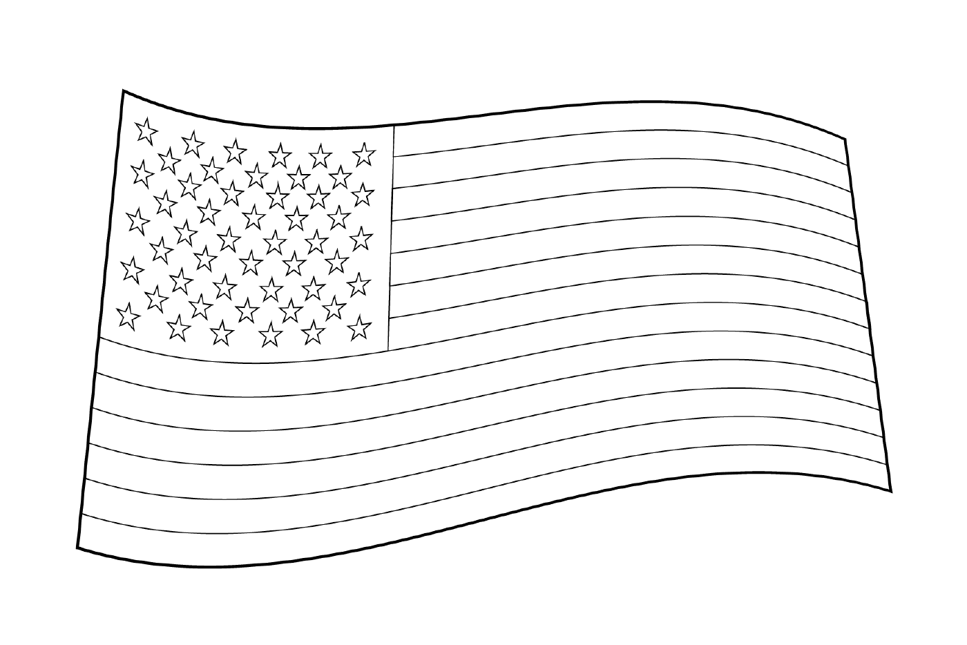   Drapeau américain avec des étoiles sur le côté 