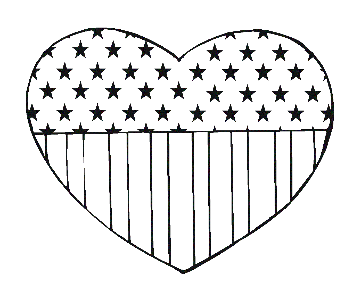   Cœur avec le drapeau des États-Unis 