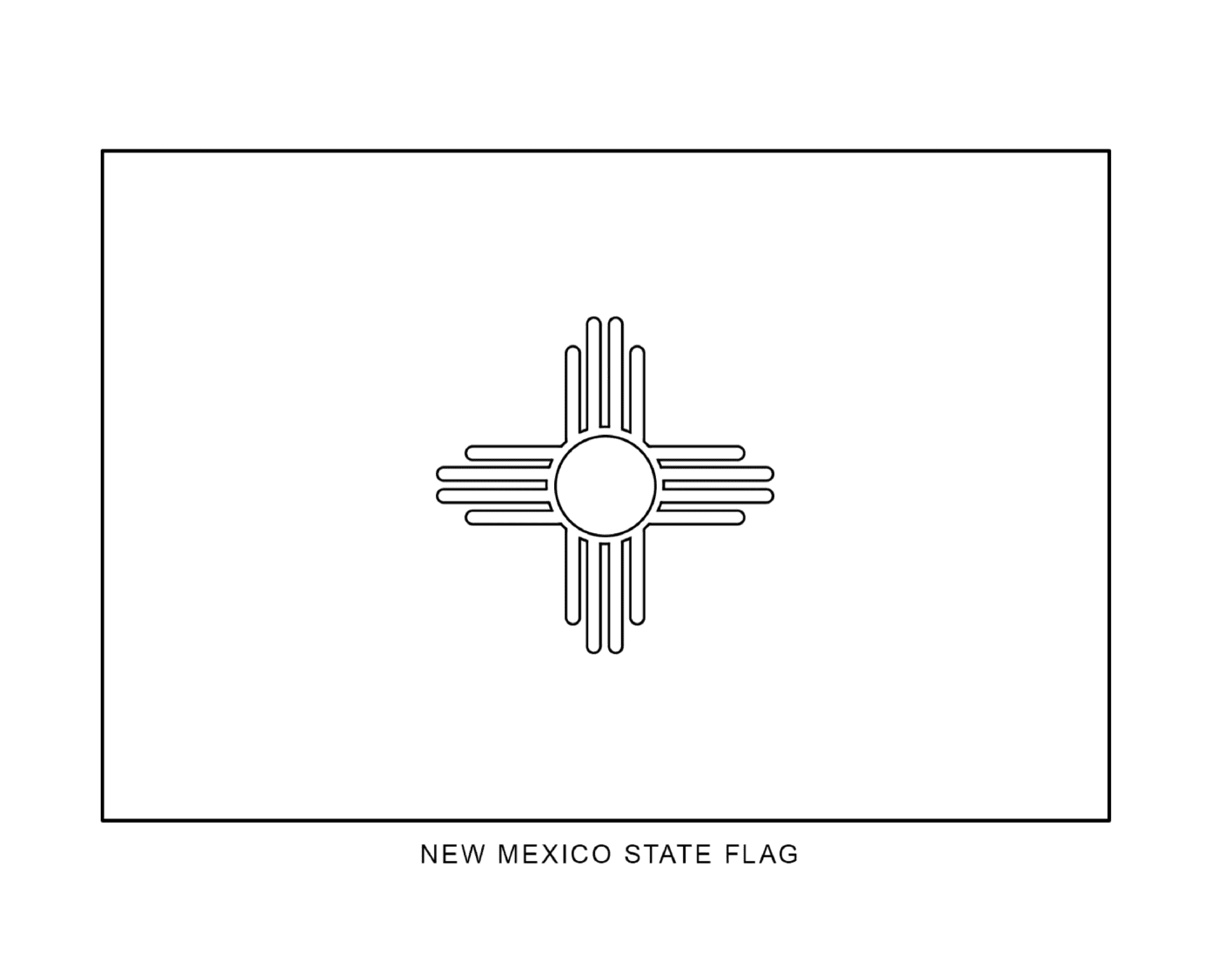   Drapeau de l'État du Nouveau-Mexique en noir et blanc 