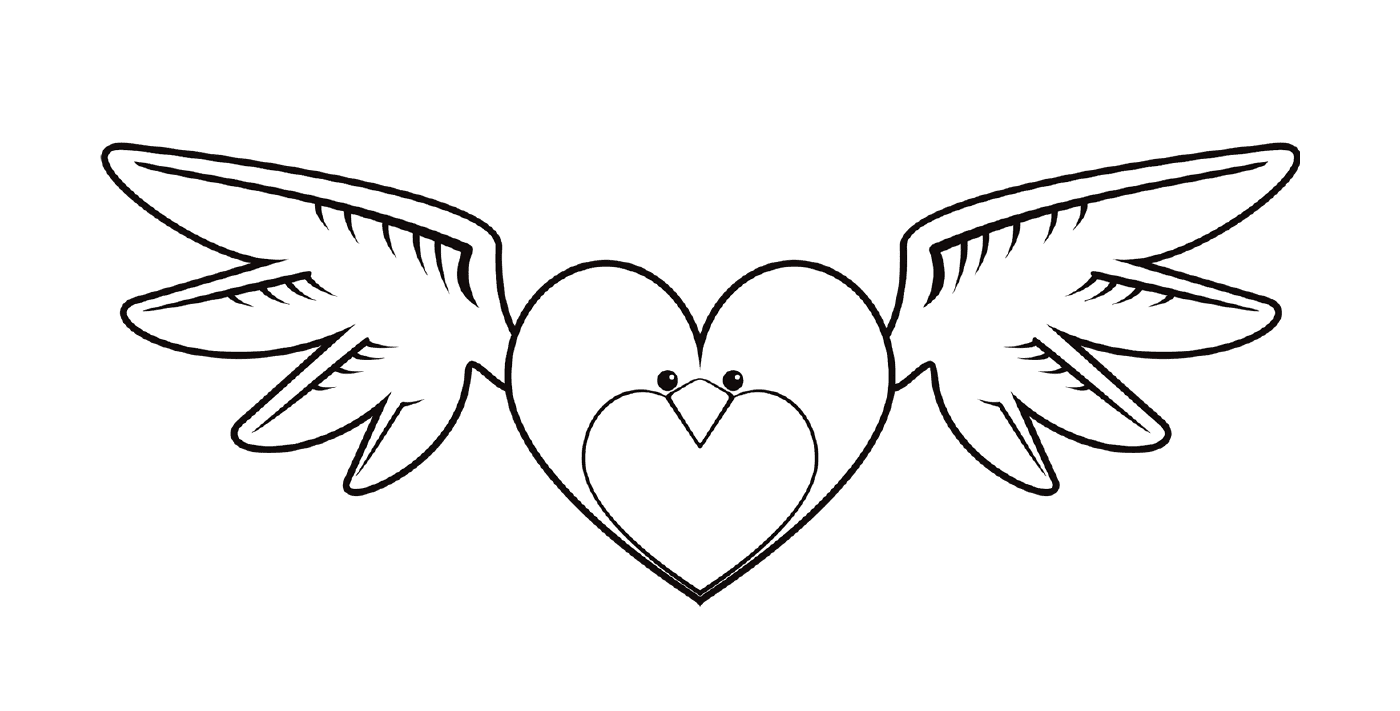 Cœur ailé, symbole d'amour