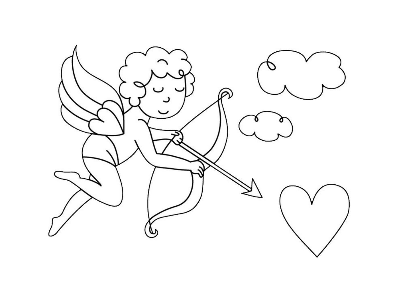   Saint-Valentin, ange avec arc et flèche 