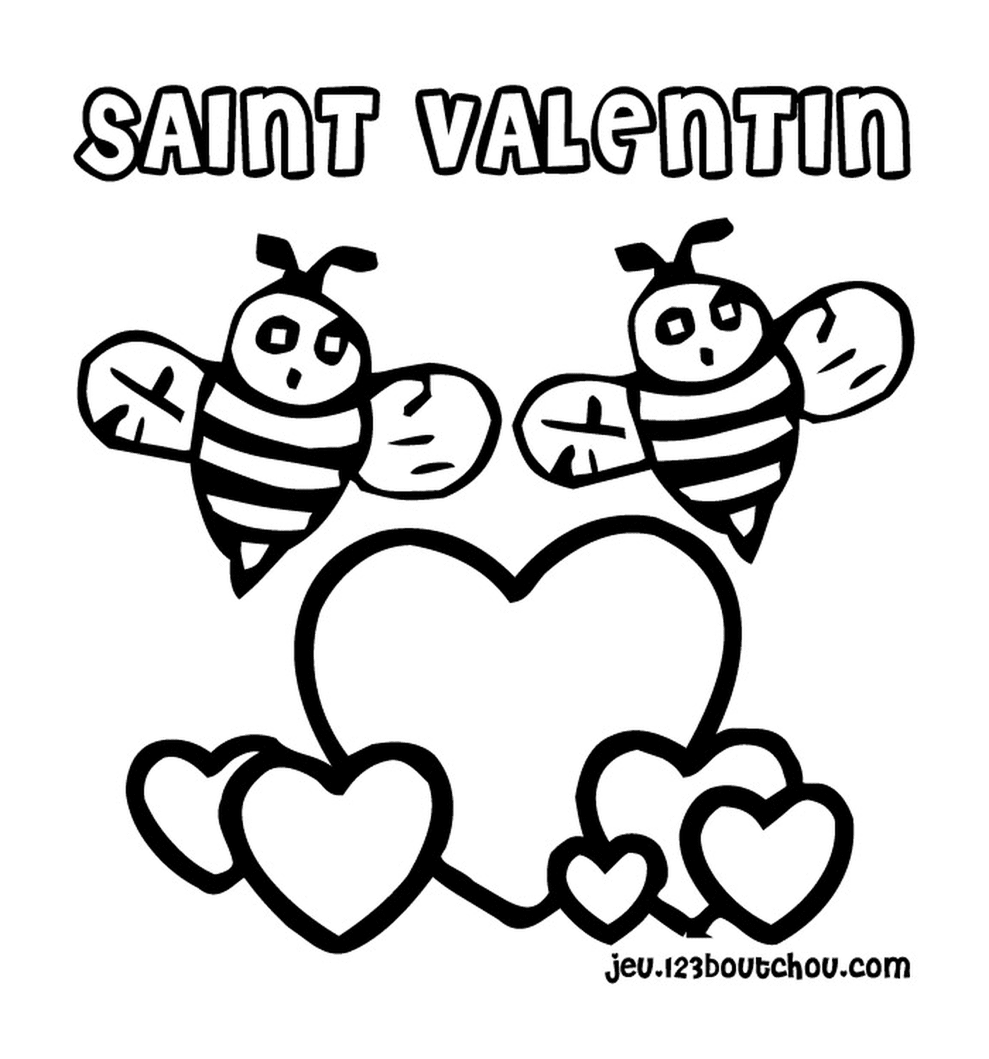   Deux abeilles et un cœur 