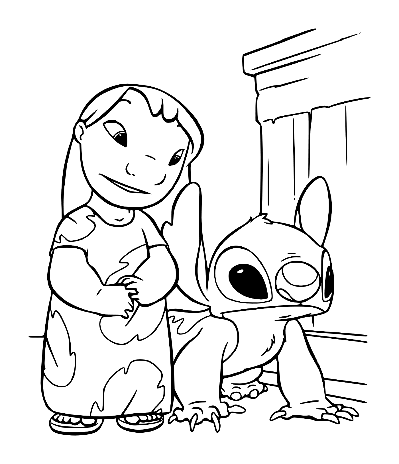   Lilo et Stitch, extraterrestre de couleur bleue 