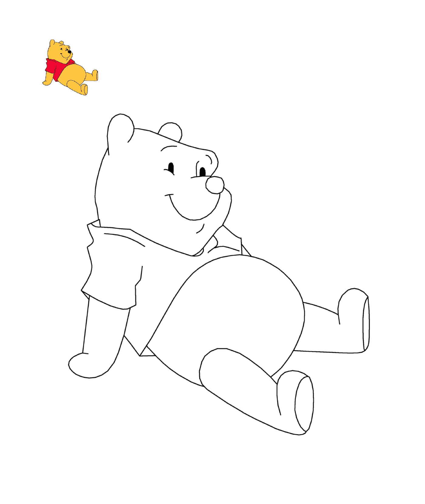   Winnie l'ourson est assis par terre 