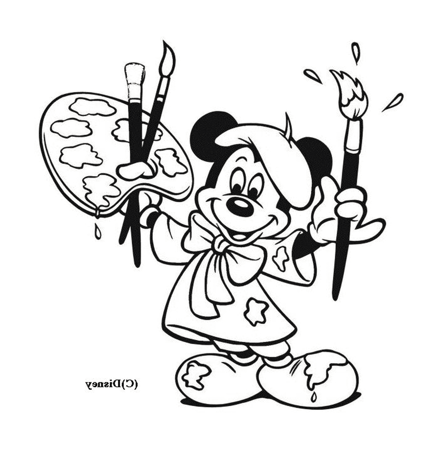   Mickey Mouse est un peintre 