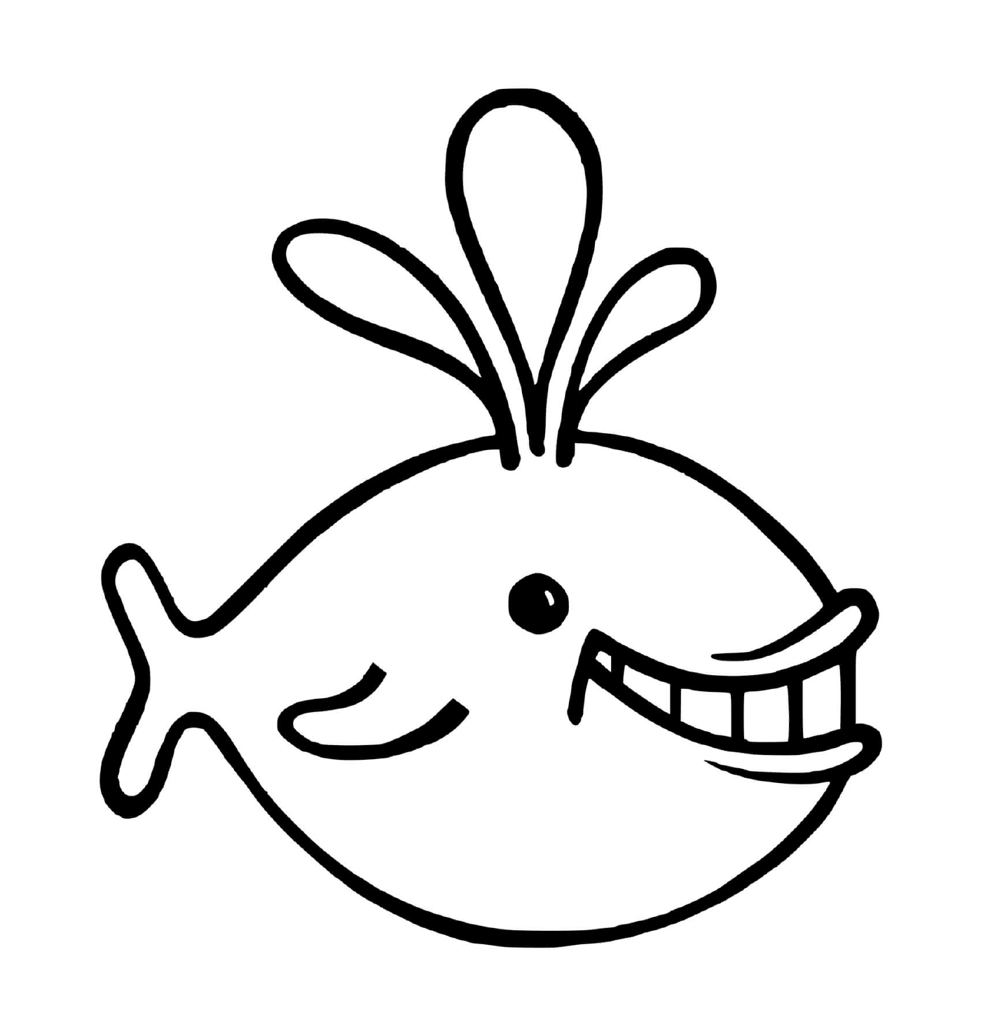   un poisson avec un grand sourire sur son visage 