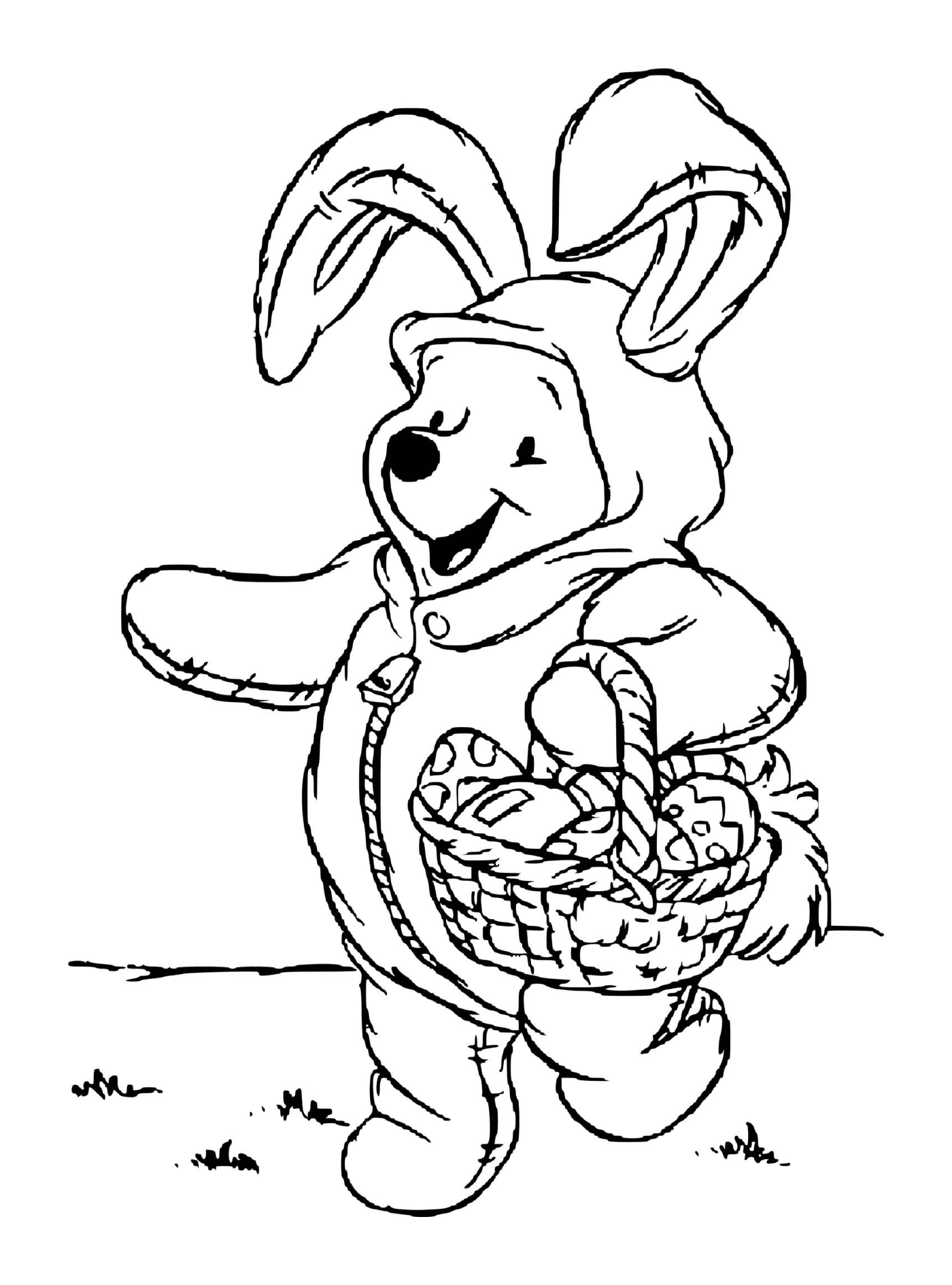   Winnie l'ourson déguisé en lapin pour Pâques 