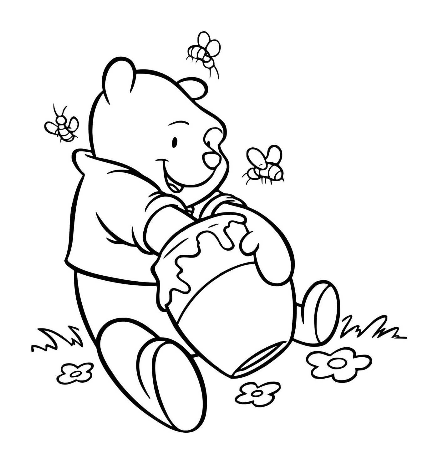   Winnie ne cesse de manger du miel 