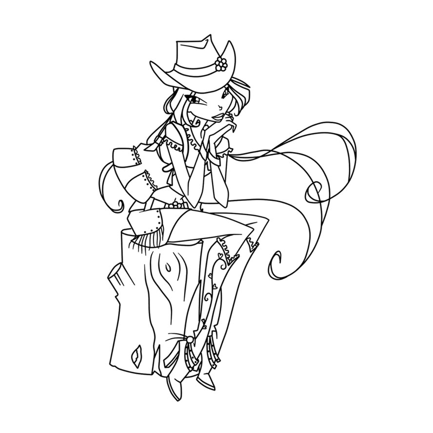   Femme avec un chapeau de cowboy, Winx Sofix 