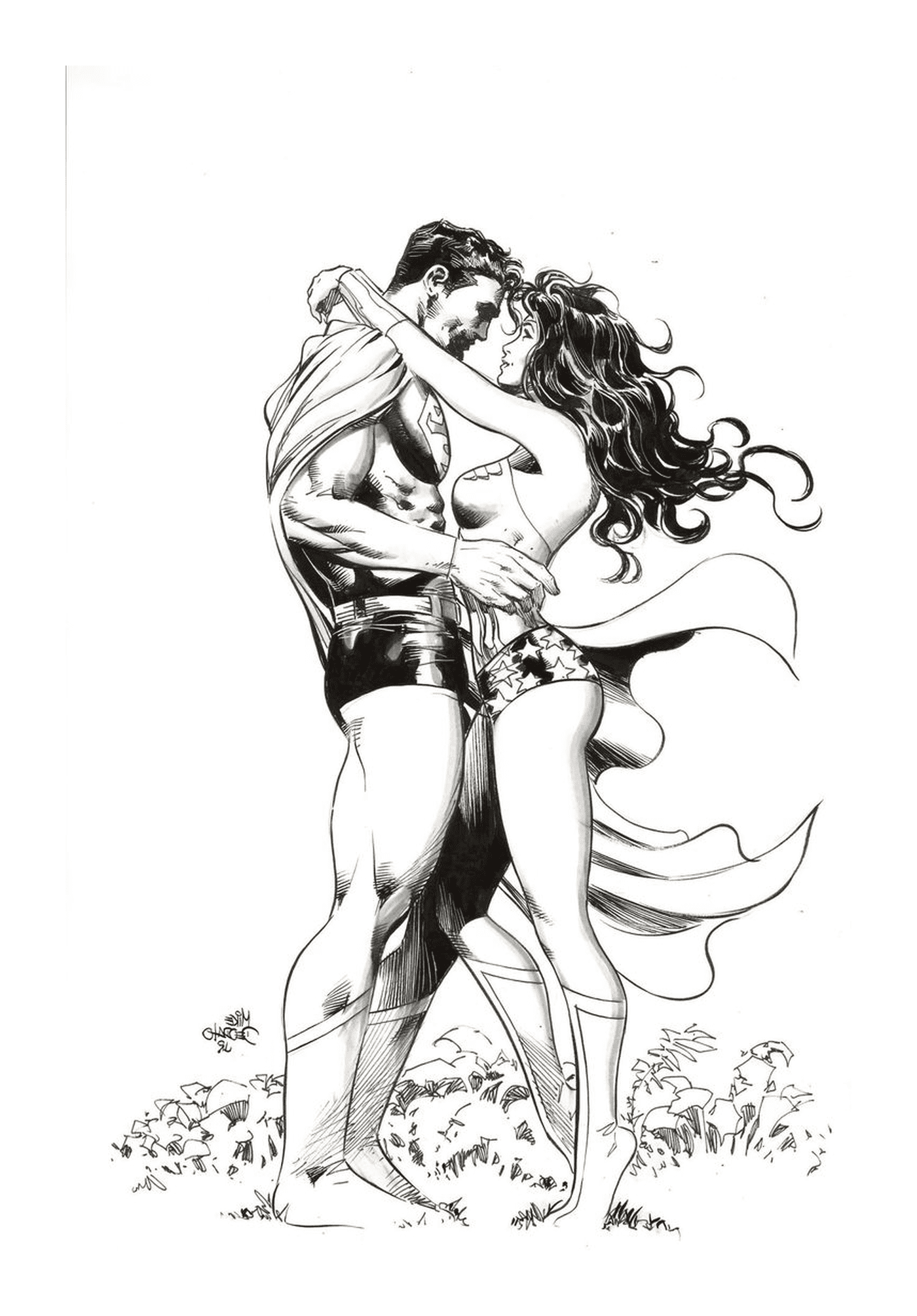   Homme et femme, Wonder Woman amoureuse de Superman 