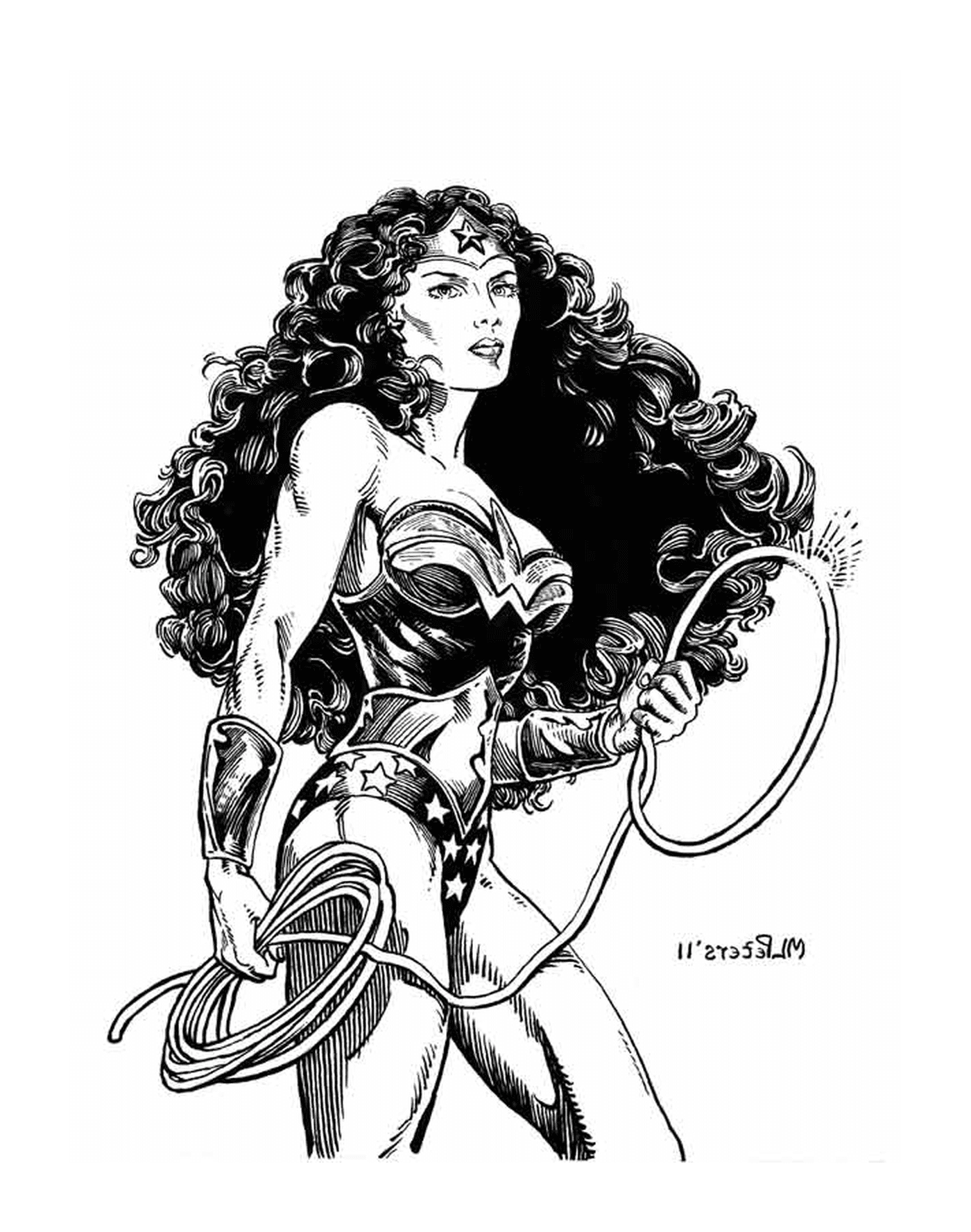   Wonder Woman tenant un lasso 