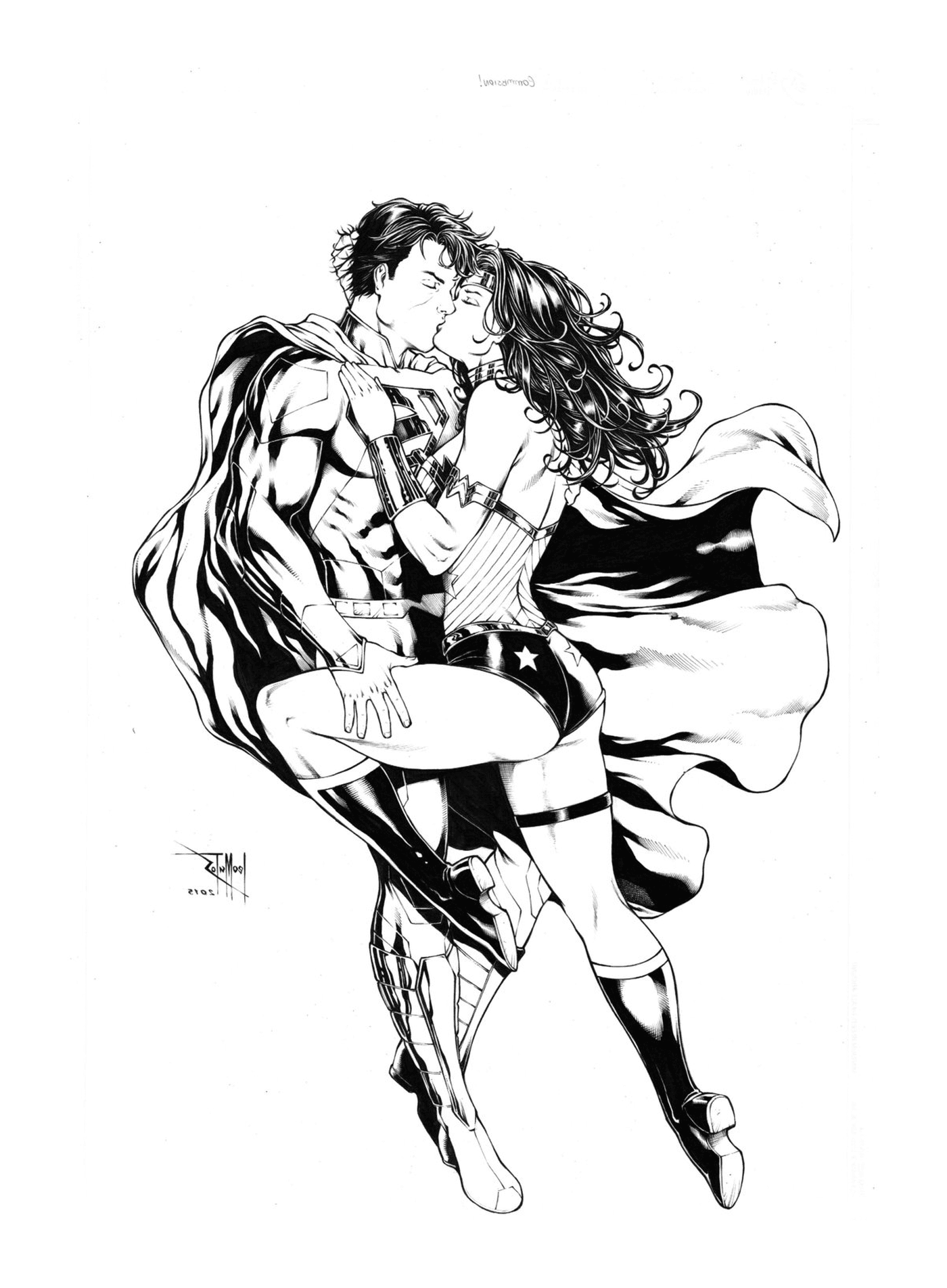   Superman et Wonder Woman s'embrassent 