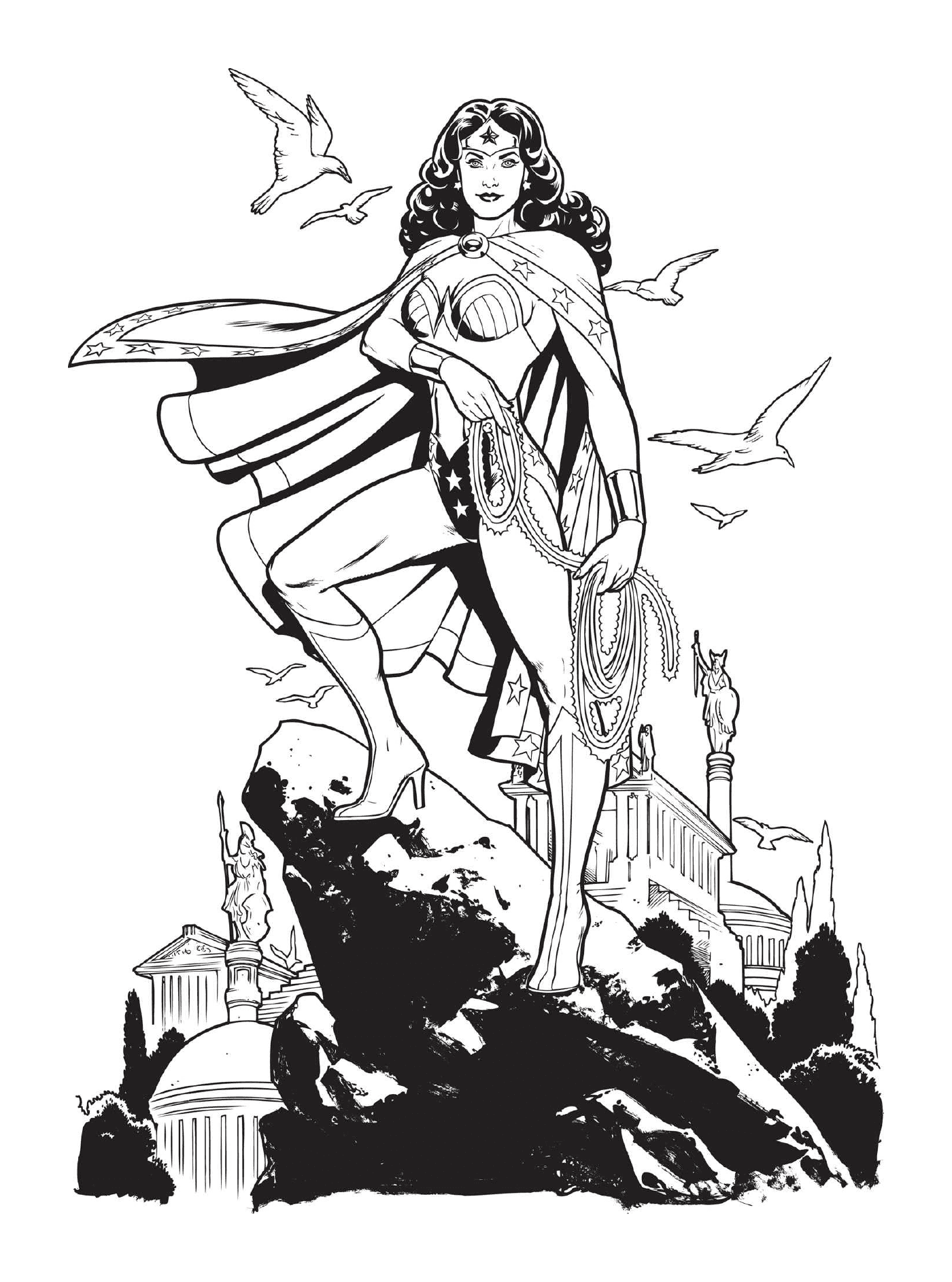   Wonder Woman en haut d'une colline 