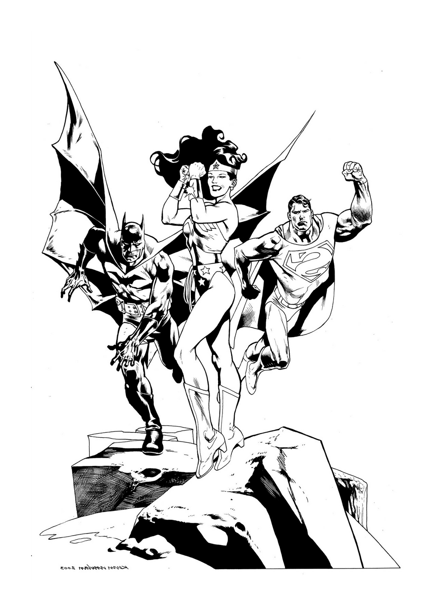   Wonder Woman avec Superman et Batman 