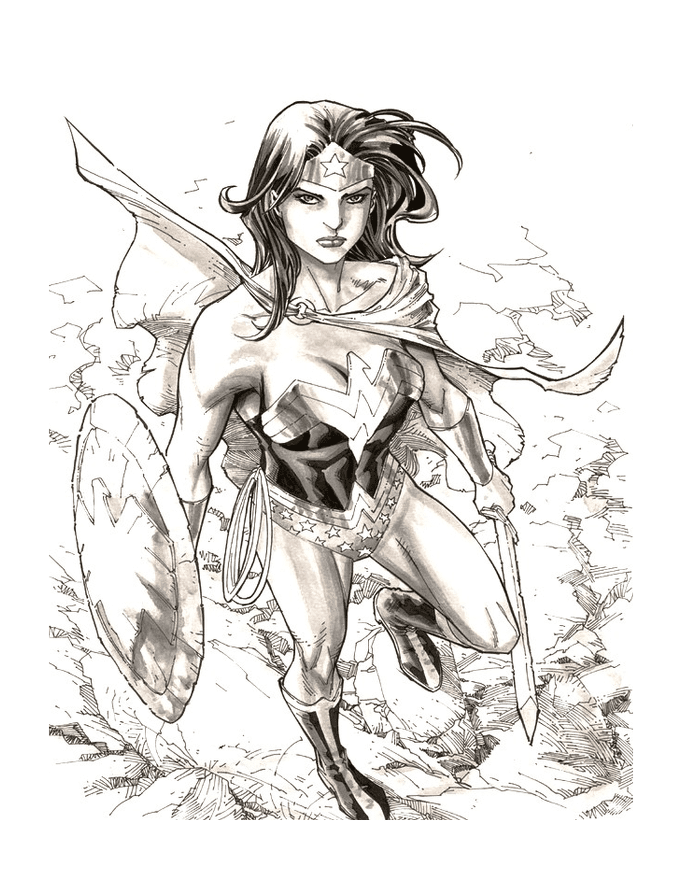   Wonder Woman avec son bouclier 