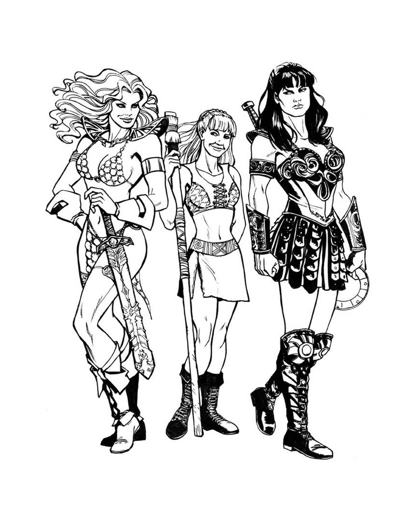   Xena, Gabrielle et Red Sonja 