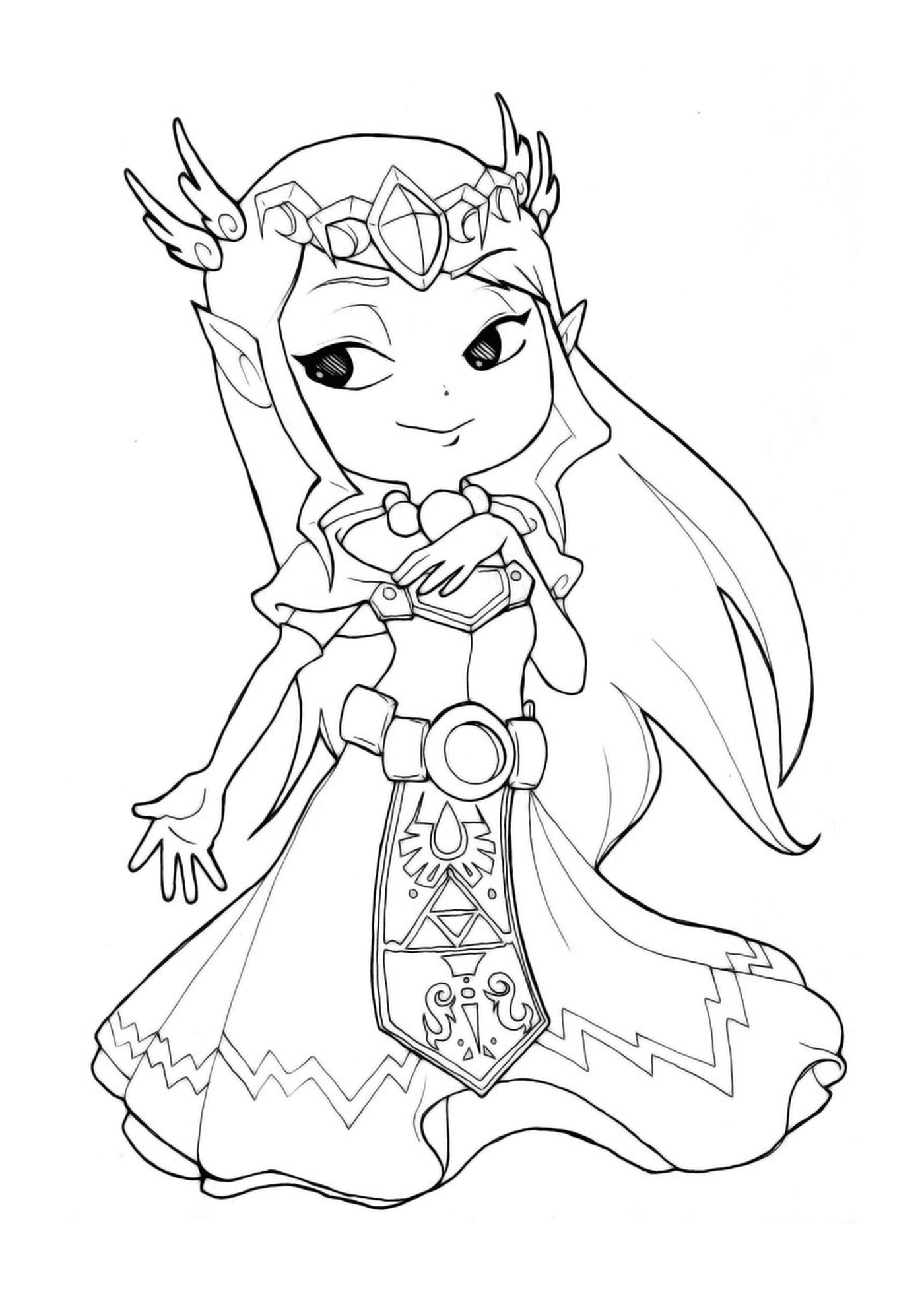   Princesse Zelda, robe élégante 