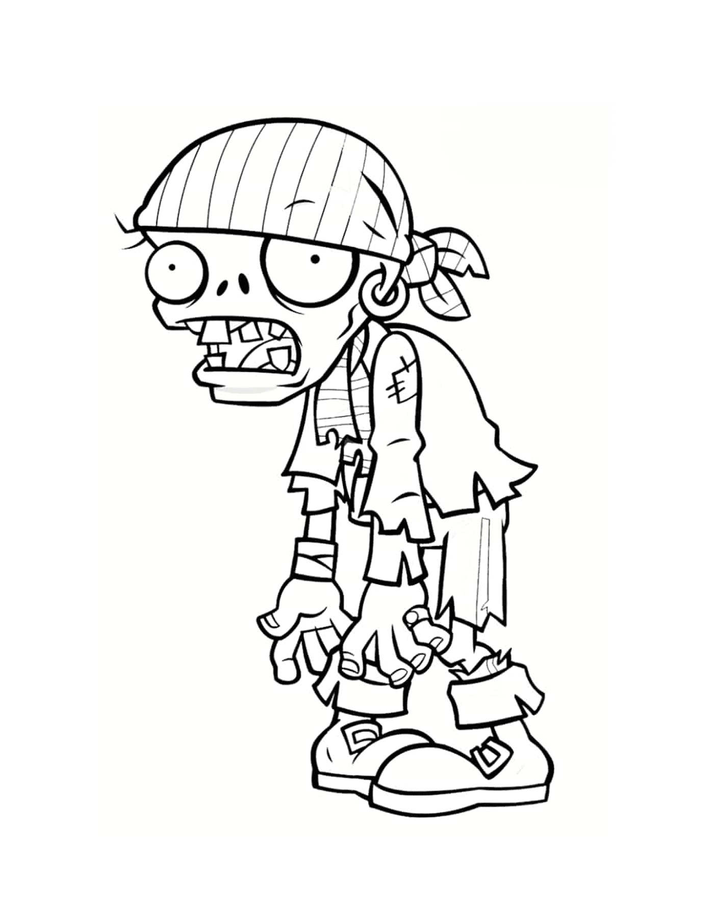   Un zombie portant un chapeau de pirate 