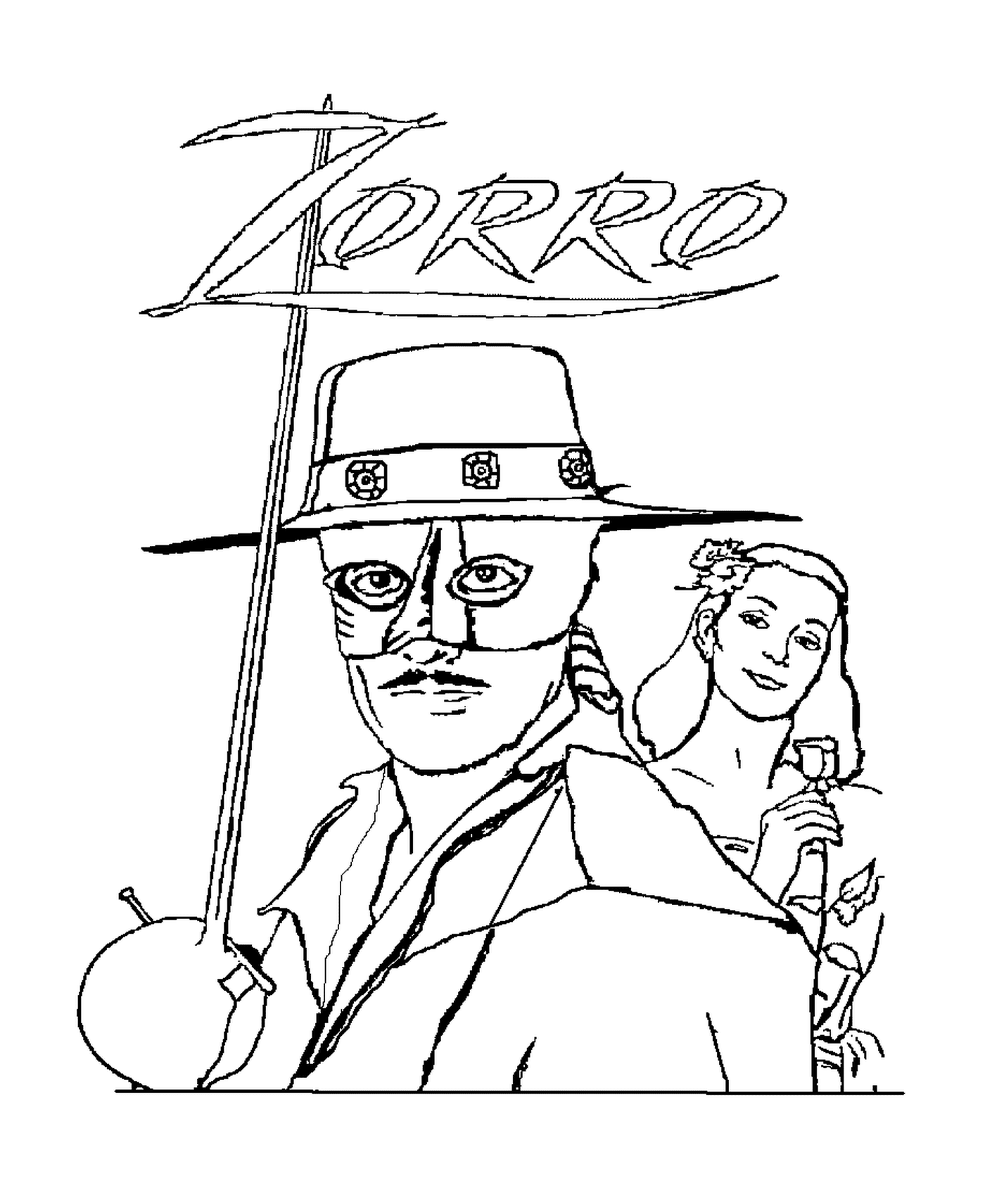   Zorro le justicier masqué et un homme 